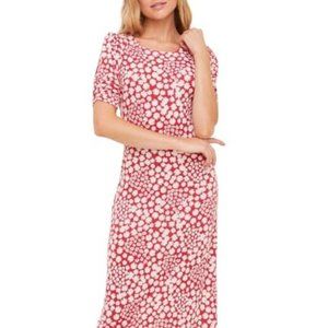 All in Favor Red Floral Dress